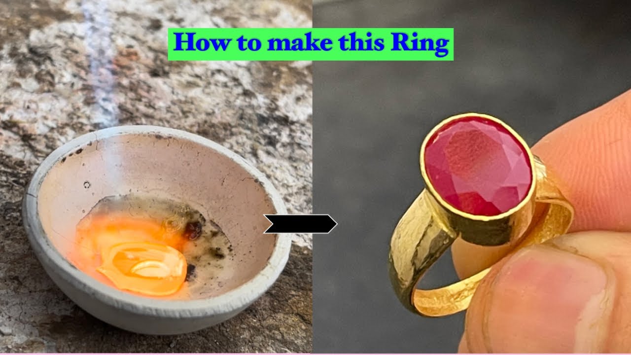 24k Gold Ring Making for ladies with RUBY | How Gold Ring is Made