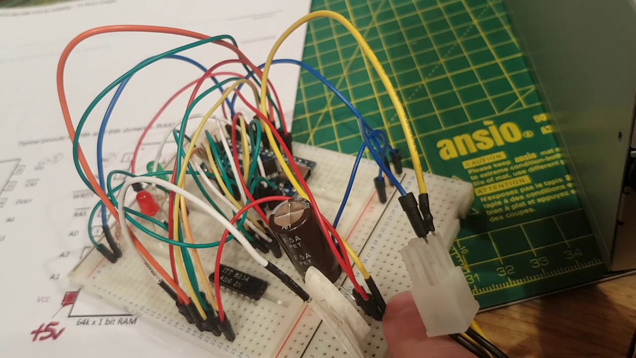 Breadboard DRAM Tester for Retro Computers Using ATX PSU + Spectrum Stuff