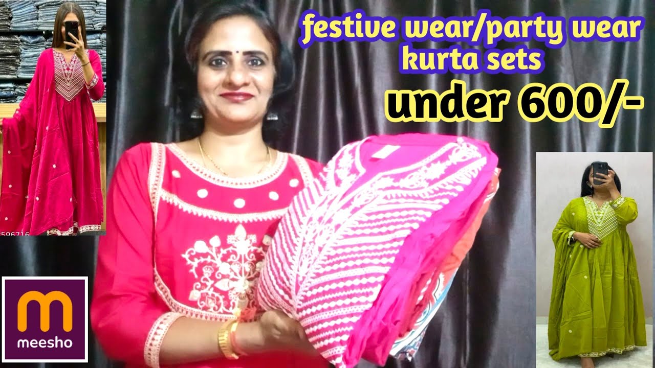 Meesho latest Kurta set under600/-😱Royal look festive&party wear kurta sets బడ్జెట్ లో వచ్చాయి#viral