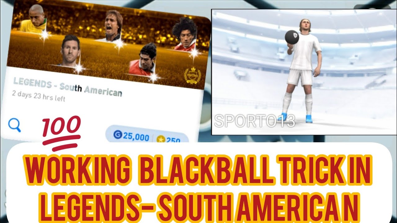 💯working blackball trick in Legends-south American box draw ||#pes2020mobile #blackball trick