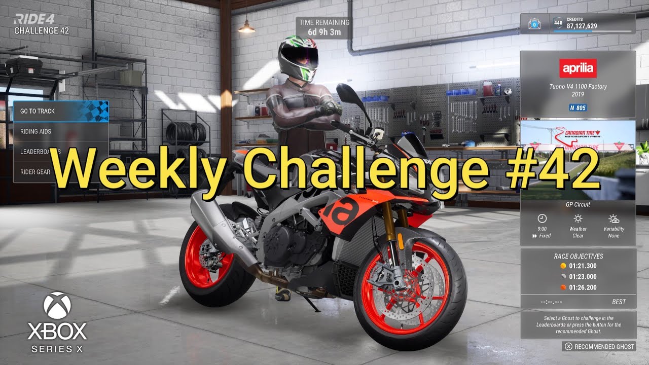 Weekly Challenge #42 - '19 Aprilia Tuono V4 1100 Factory @ CTMP | RIDE 4 | Xbox Series X