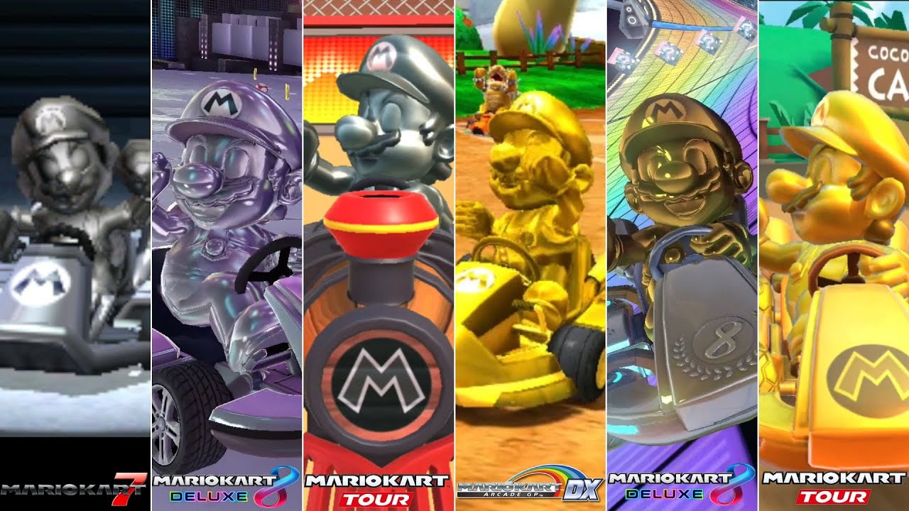 Evolution Of Metal & Gold Mario In Mario Kart Games [2011-2023]