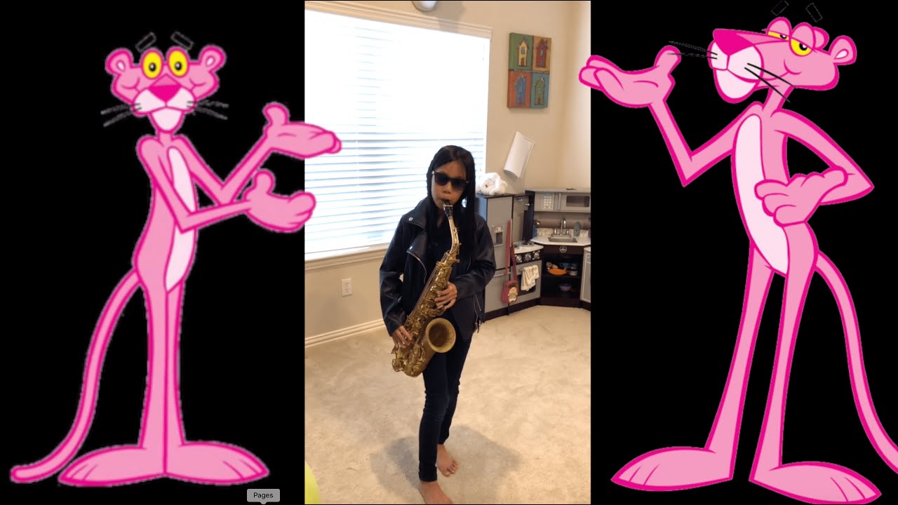 MuAnna (8 Year Old) plays Pink Panther on alto saxophone