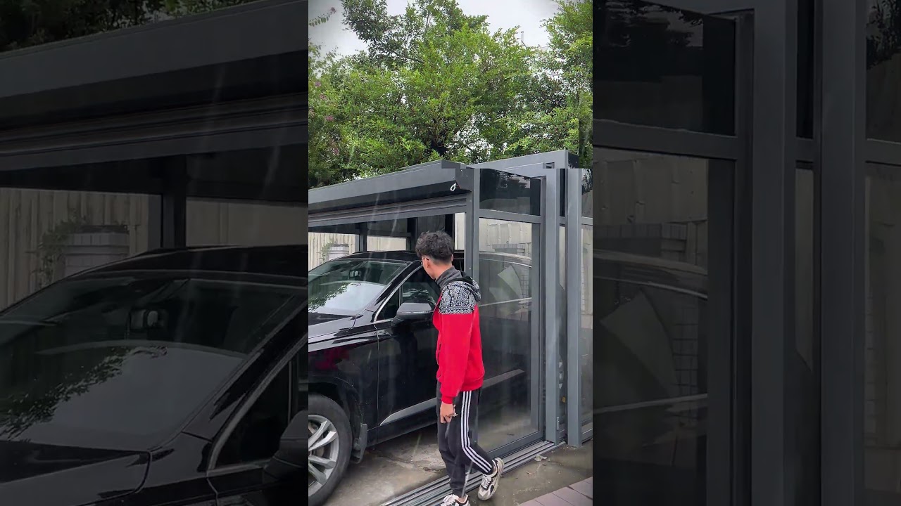 The garage folding design is great #aluminum #mobilegarage #madeinchina #automobile #home #shorts