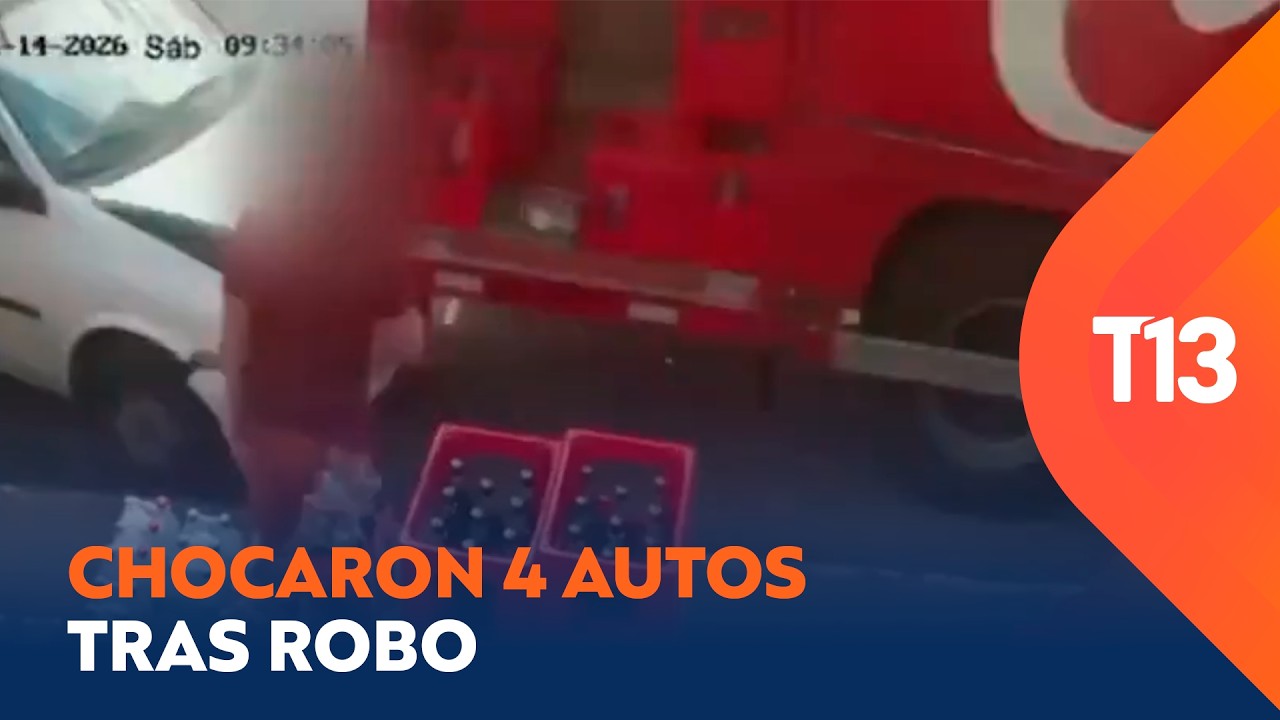 Intentó robar camión y terminó chocando 4 autos