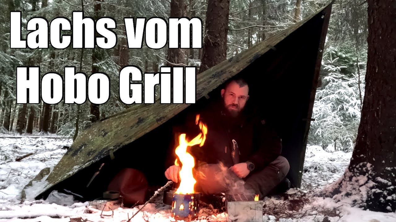 Bushcraft BBQ Tour mit gegrilltem Lachs vom Hobo Kocher in der Waldküche