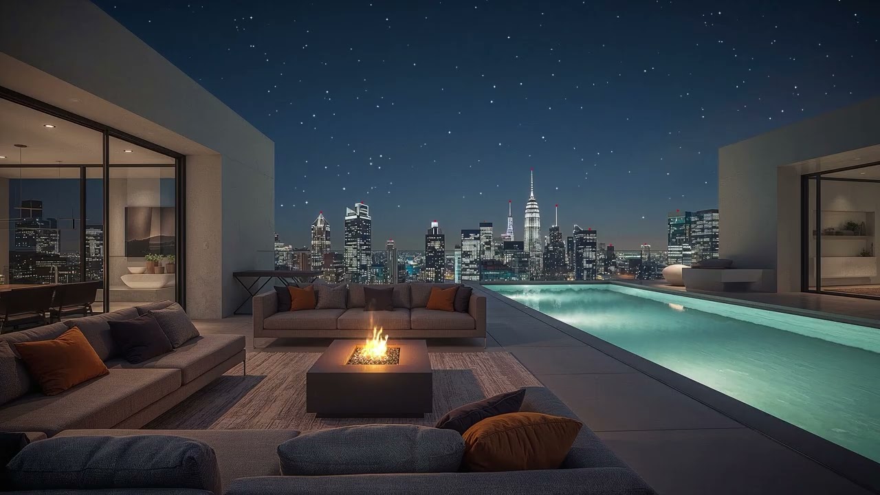 Luxury Rooftop Chillout in New York ~ Jazz x Deep Chill Mix for Relaxing 
