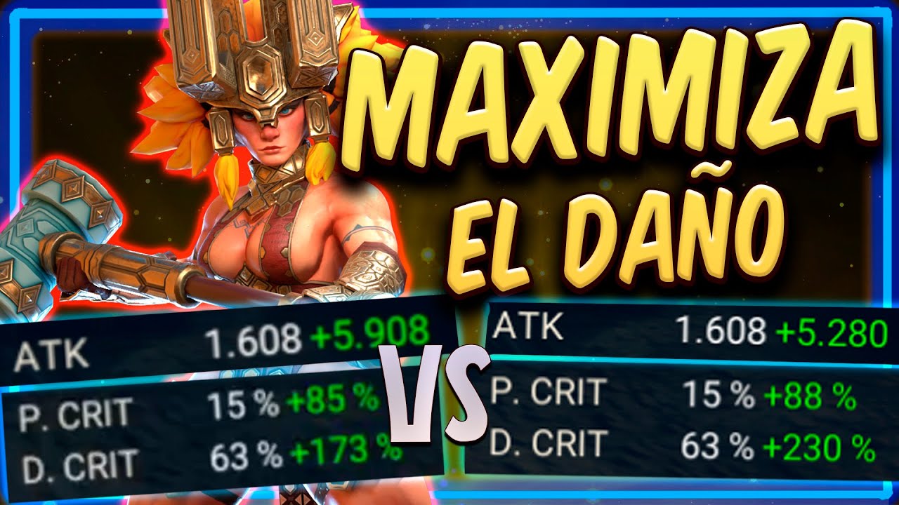 MAXIMIZA el DAÑO: ATK/DEF/HP vs DAÑO CRITICO 📊 | Cuanto daño critico poner?【 RAID SHADOW LEGENDS 】