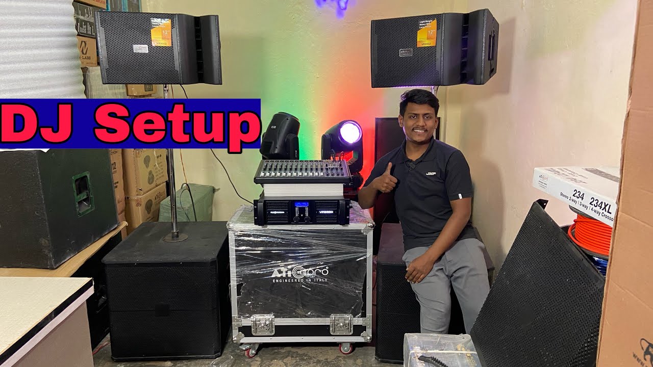 DJ Setup 2 Line Array, 2 Bass, 2 Dj Light, Dj Amplifier, Mixer, Ati Pro