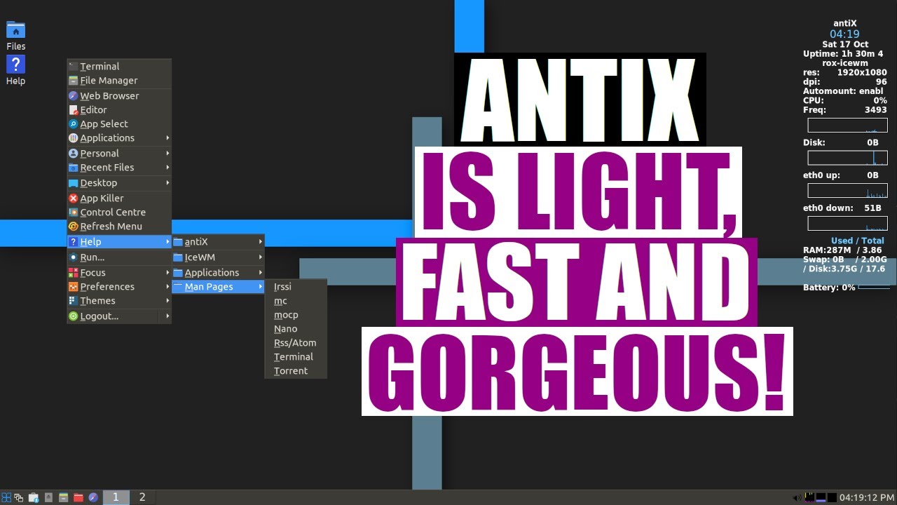 Установка и первый взгляд на AntiX 19.3