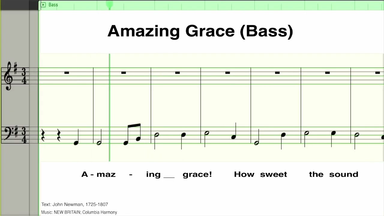 Amazing Grace, John Newton, Bass