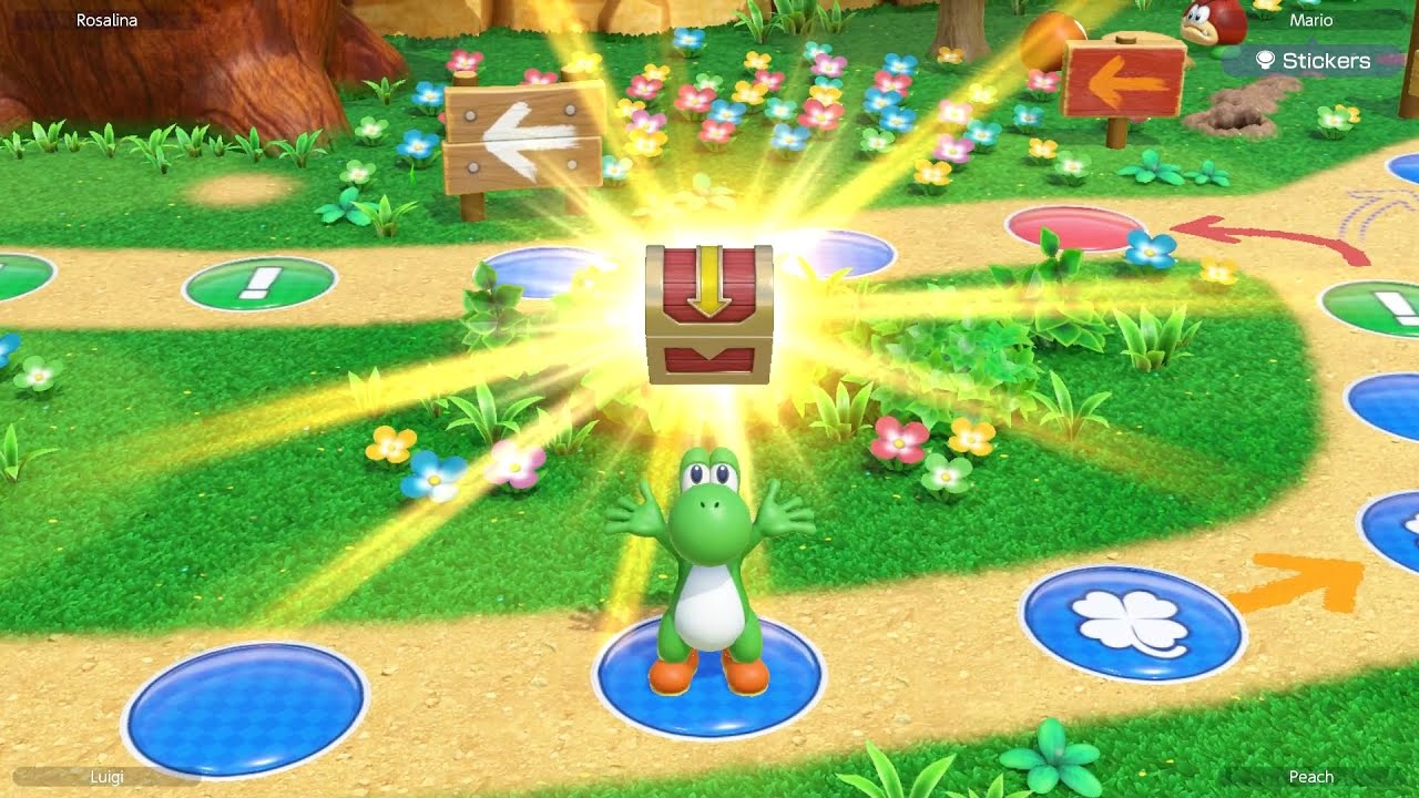 Mario Party Superstars #45 Woody Woods Yoshi vs Peach vs Luigi vs Rosalina