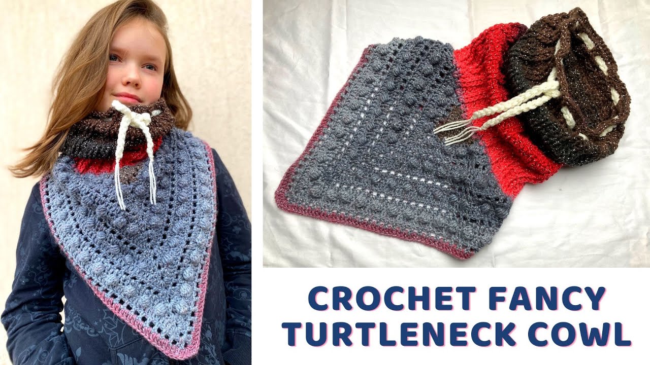 ❤️Crochet Fancy COWL NECKWARMER OR HOODIE, bubble stitch, ideal for beginners free written pattern❤️