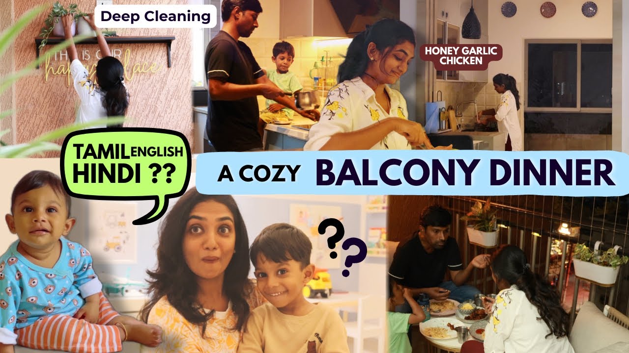 தமிழில்: Balcony Dinner Night & Recipe preps🍜| Viyan ku Speech Delay varaama iruka ena follow panom?