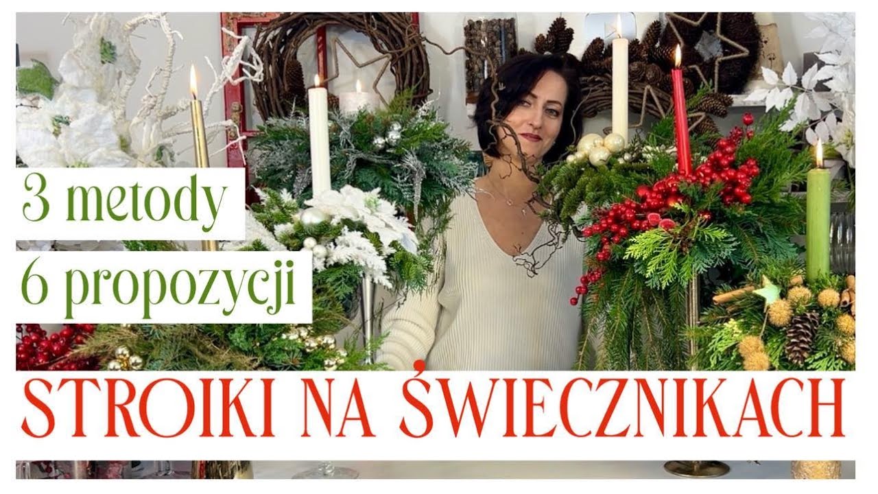 JAK ZROBIĆ STROIK ŚWIĄTECZNY NA ŚWIECZNIKU 6 PROPOZYCJI / CHRISTMAS DECORATIONS