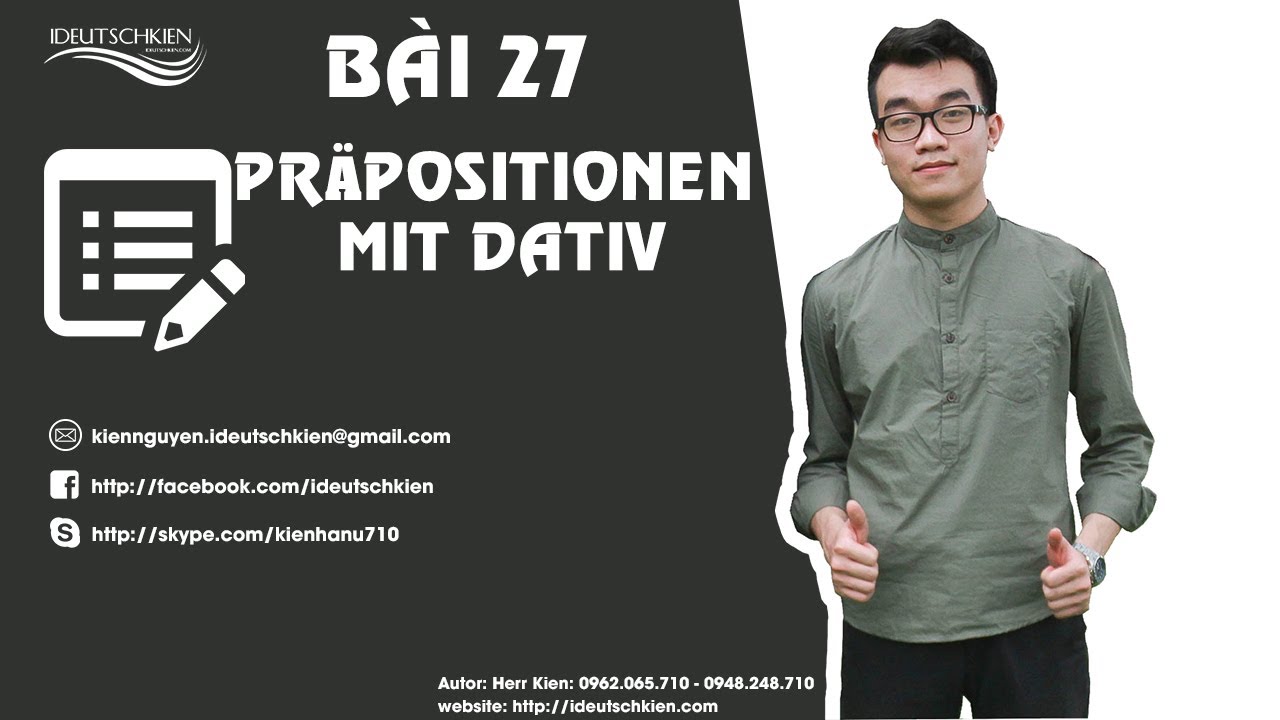 Tiếng Đức cơ bản - Trình độ A1 - Bài 27: Các giới từ Dativ