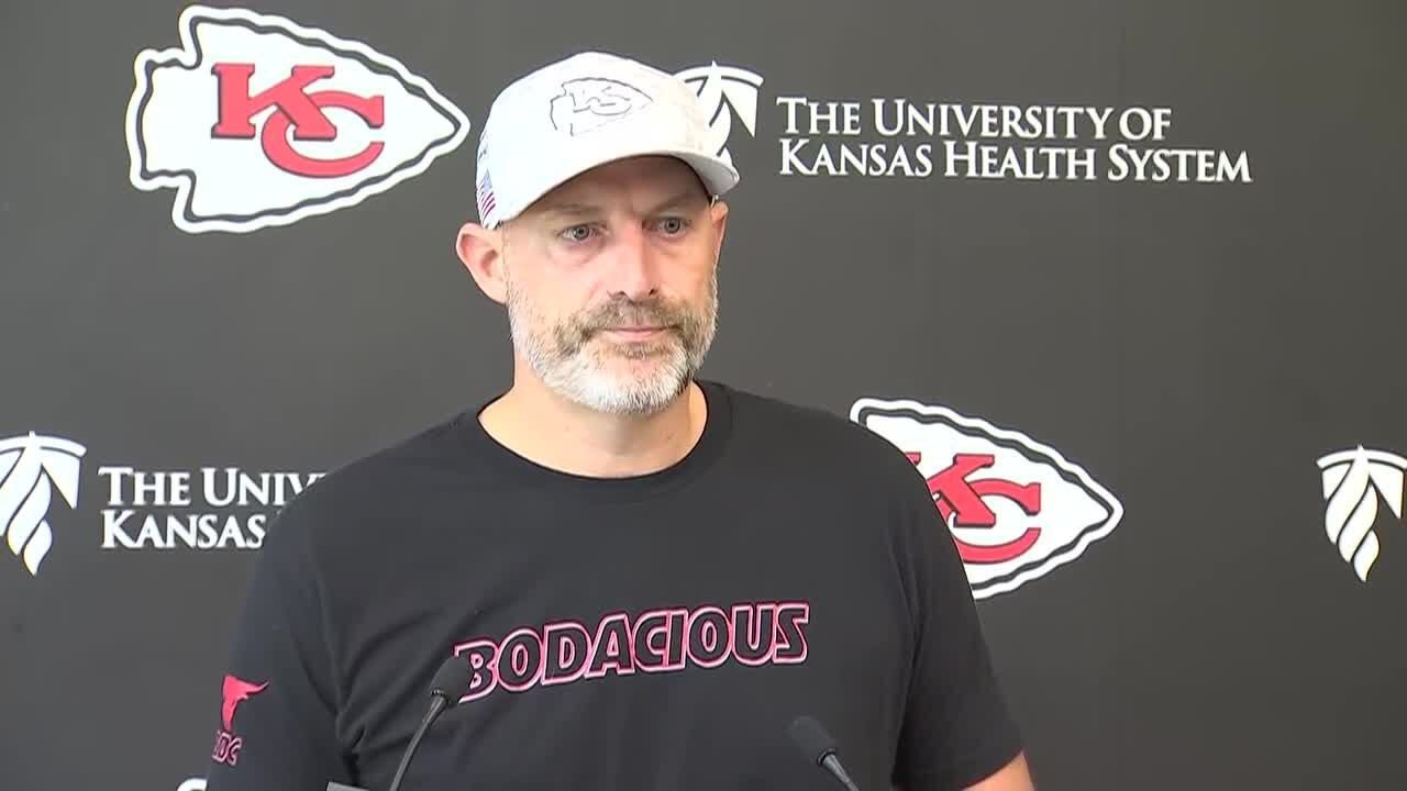Chiefs offensive coordinator Matt Nagy speaks as team prepares for Raider Week
