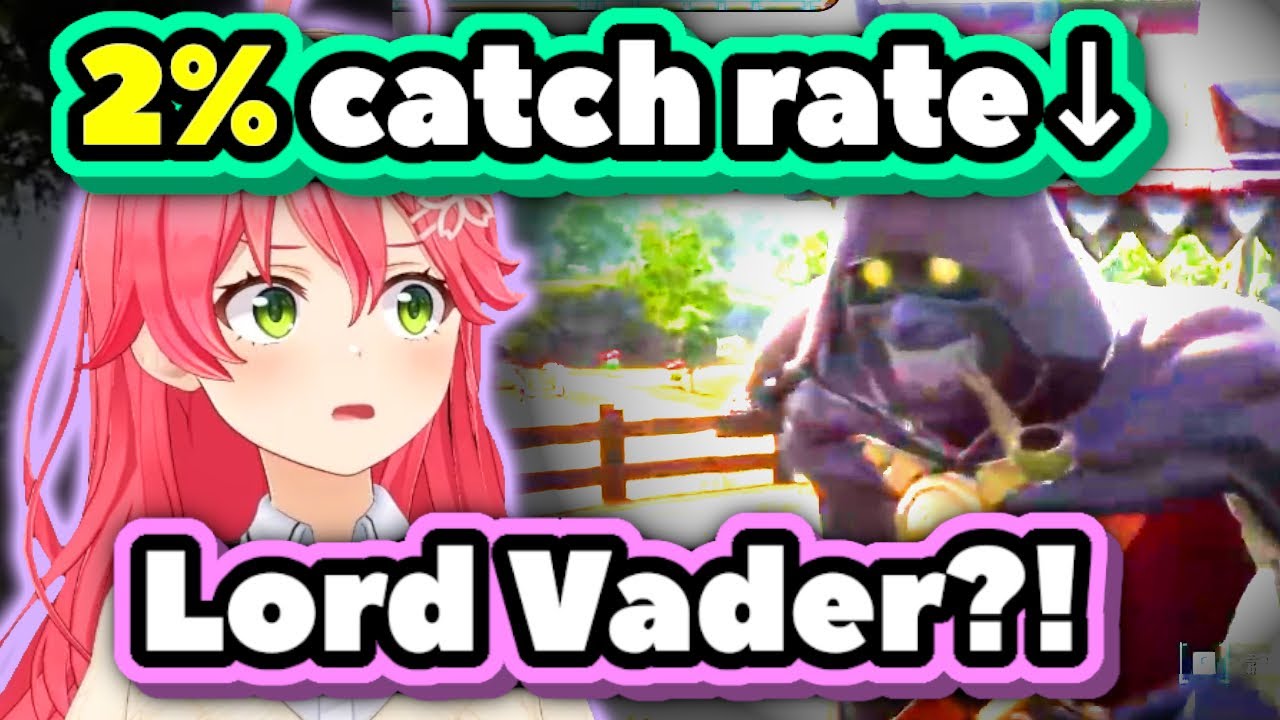 Miko Overcomes 2% Catch Rate to Catch Palworld Black Marketeer 【ENG Sub / hololive】