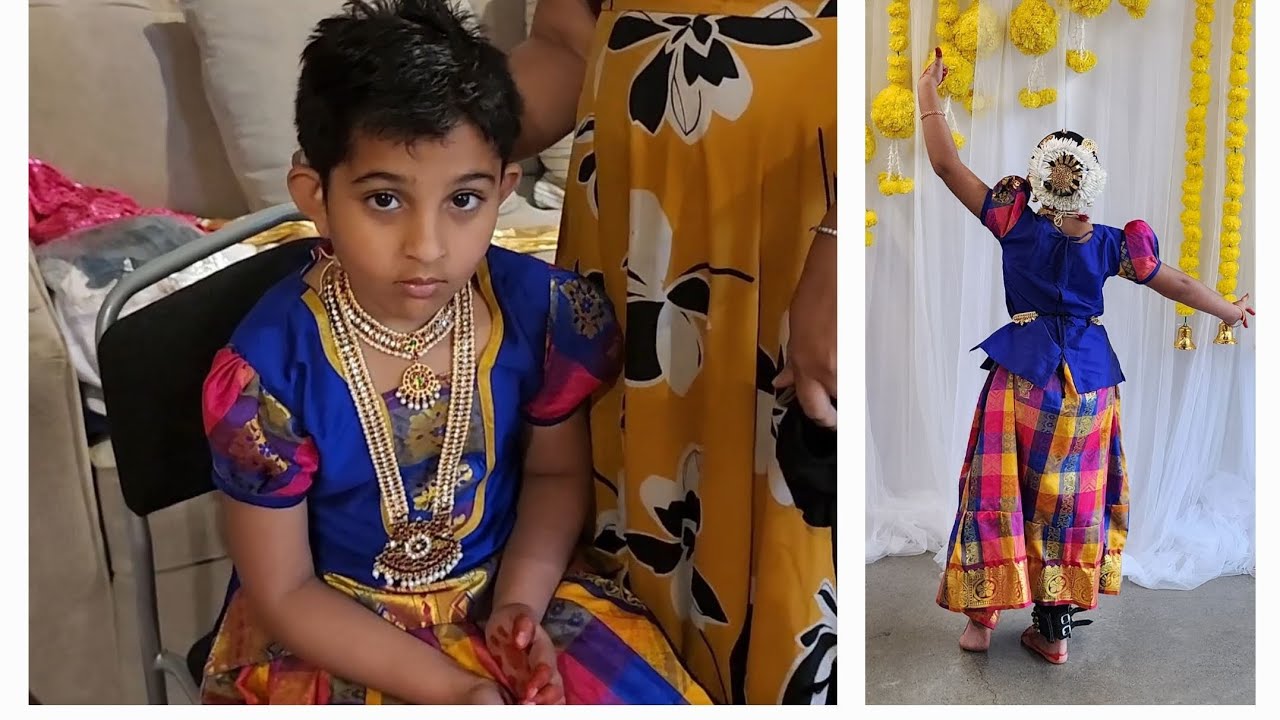 short hair girl bun hairstyle step by step video start to end for bharathanatyam dance