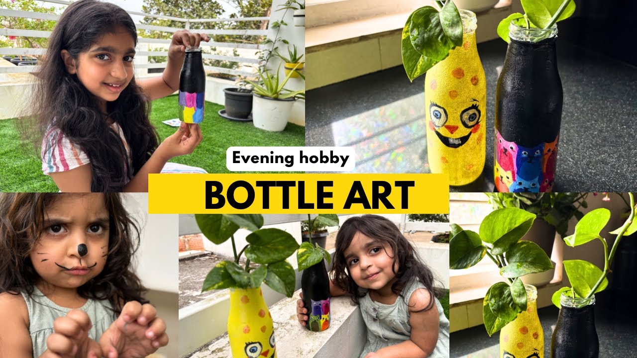 Evening hobby🌸 #bottleart  #dailyvlog 🏠#homedecor #productivitytips 