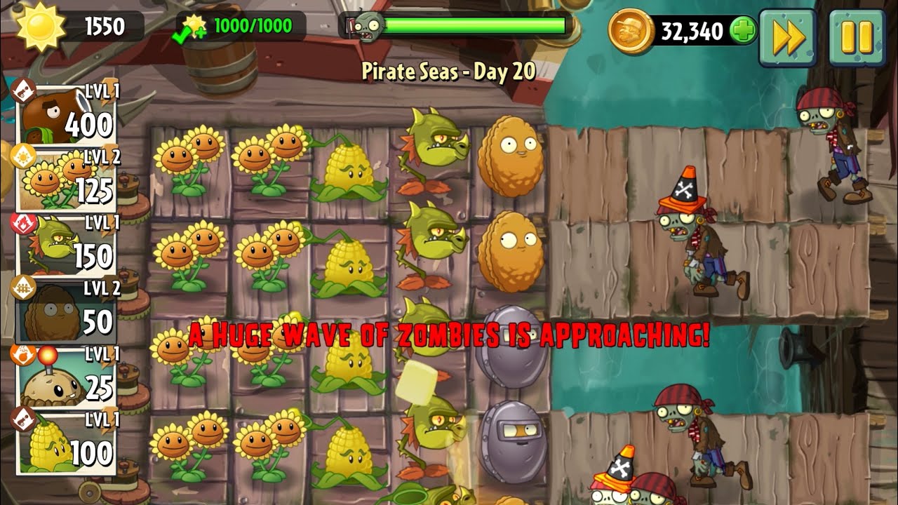 Plants vs Zombies 2 | Pirate Seas Day 20 Gameplay 🏴‍☠️🌊 (Full Level)