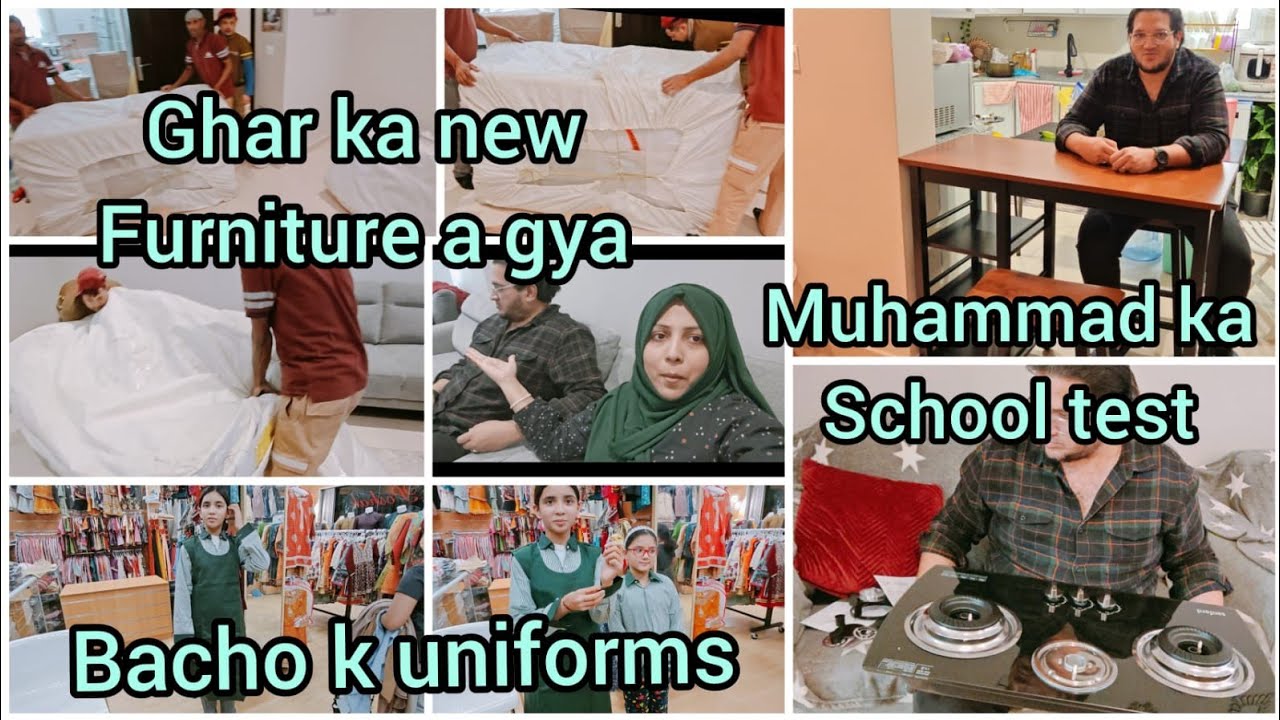 Ghar may new furneture agya from Home center || bachu ka school may test |Sofa | Stove |Family vlog