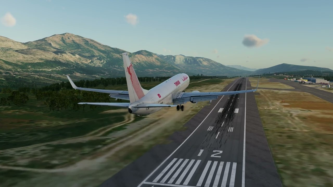 X-Plane 12 Arrival in LDDU Dubrovnik 737-800 Ortho Scenery Tunisair Zibo