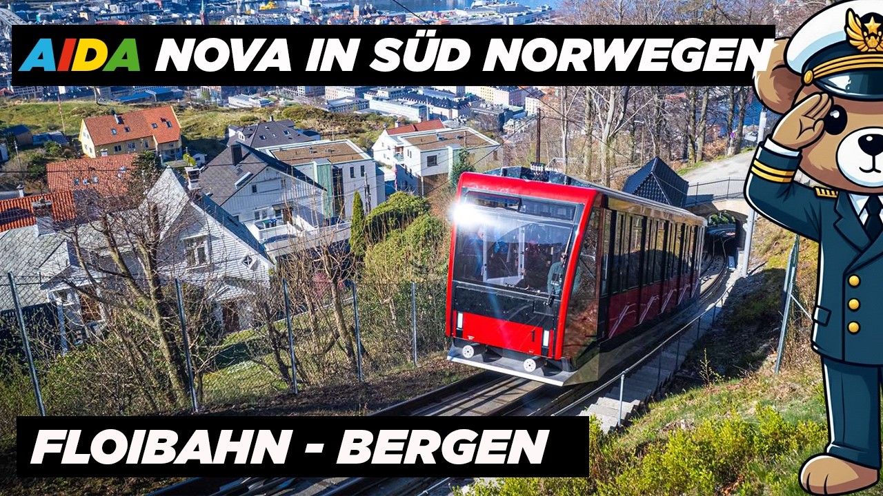 Berg- und Talfahrt mit der Fløibahn in Bergen | AIDAnova 10.03.2025 | Bergen Norwegen