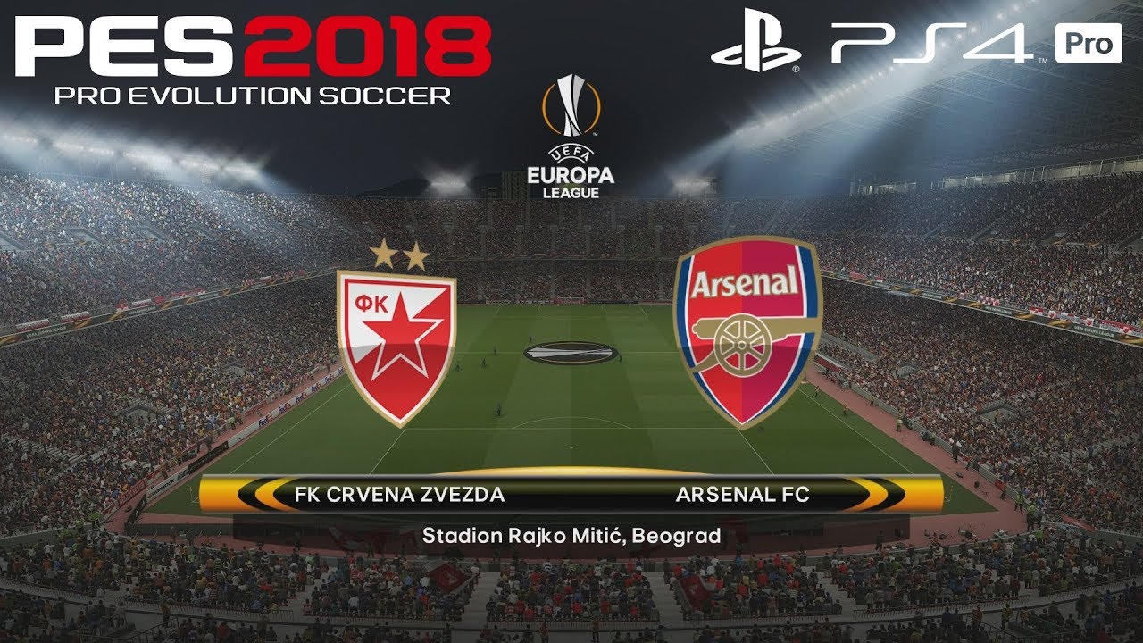 PES 2018 (PS4 Pro) Red Star Belgrade v Arsenal UEFA EUROPA LEAGUE PREDICTION 19/10/2017 1080P 60FPS