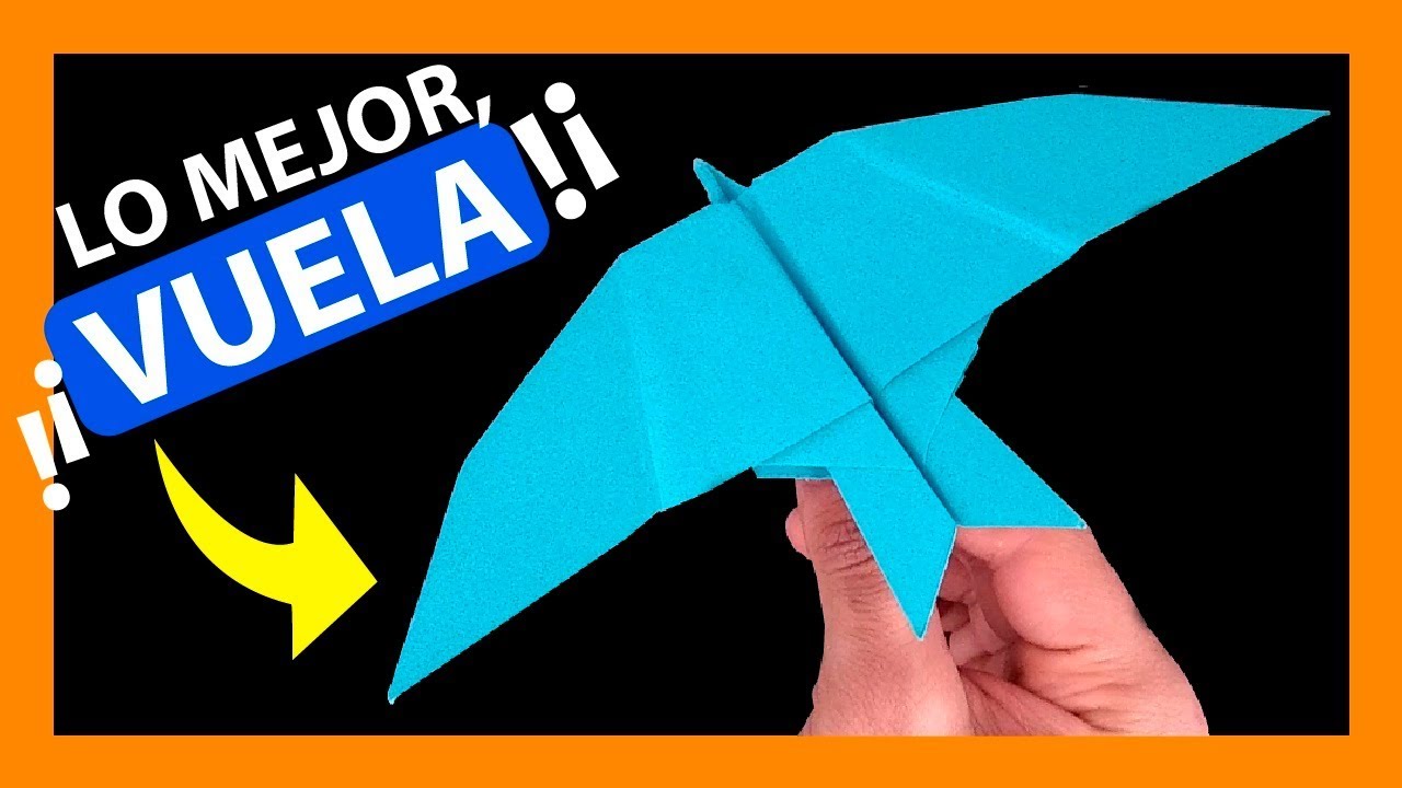 Como hacer un AVION DE PAPEL PÁJARO 💙 que VUELE MUCHO y sea fácil  ( BIEN EXPLICADO )