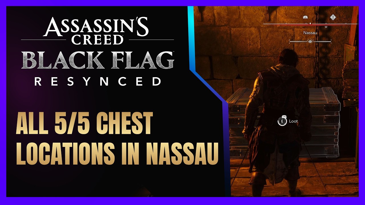 ALL 5/5 CHEST LOCATIONS IN NASSAU - ASSASSIN'S CREED BLACK FLAG RESYNCED