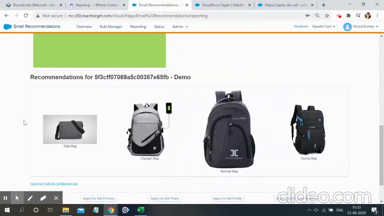 Einstein Email recommendations Marketing cloud