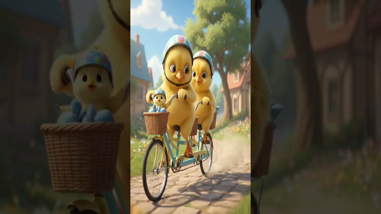 Cycling 🚴 tiny 🐥 chicks 
