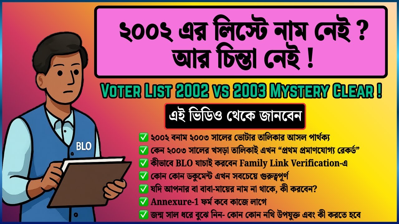 ২০০২ লিস্টে নাম নেই? চিন্তা নেই! CEO-র বড় ঘোষণা | SIR 2025 Full Update 🔥
