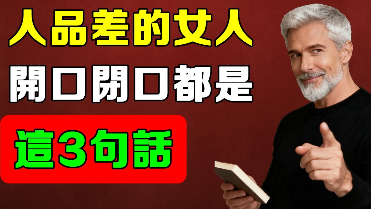 人品差的女人，往往開口閉口都是這3句話，希望你一句都沒有說過！