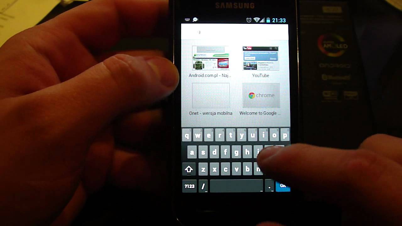 Google Chrome on Samsung Galaxy S Ice Cream Sandwich 4.0.3 Onecosmic's RC3.1