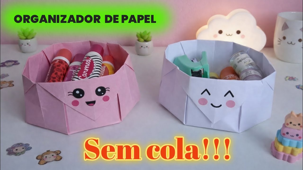 Como Fazer Organizador só com Papel | sem cola | Artesanato em papel | origami craft | Paper craft