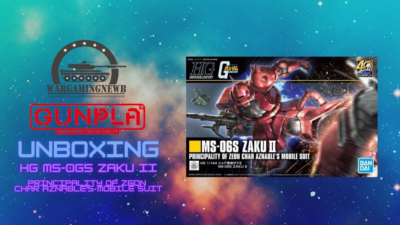 Unboxing Bandai Hobby Mobile Suit Gundam MS-06S Zaku II: Principality of Zeon Char's Zaku II