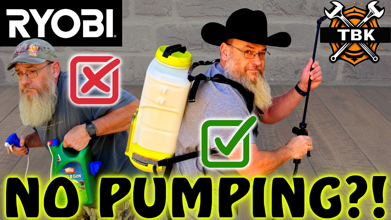 RYOBI P2860 Backpack Sprayer | No Pumping, Just Spray! 18V Power, 4-Gallon Tank, Real-World Test 🌿💦