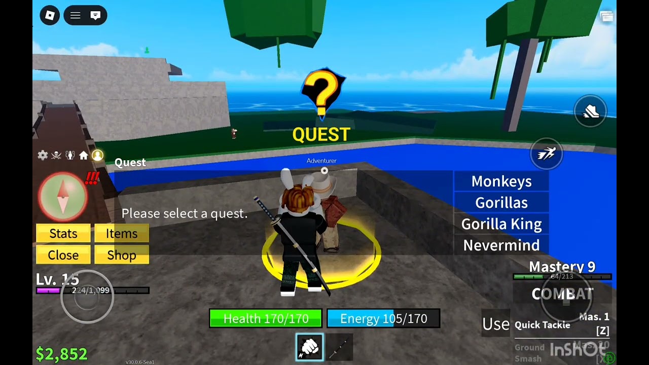 Playing blox fruits on a brand new account lv 1-50