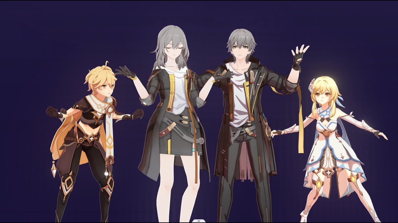 Honkai: Star Rail&Genshin Impact MMD/4K/60FPS-Stelle&Caelus&Lumine&Aether-Childish War