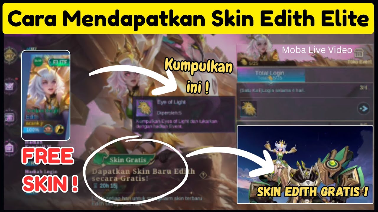 CARA DAPATKAN SKIN EDITH ELITE GRATIS! 100% BERHASIL 🚀 #mlbbcreatorcamp