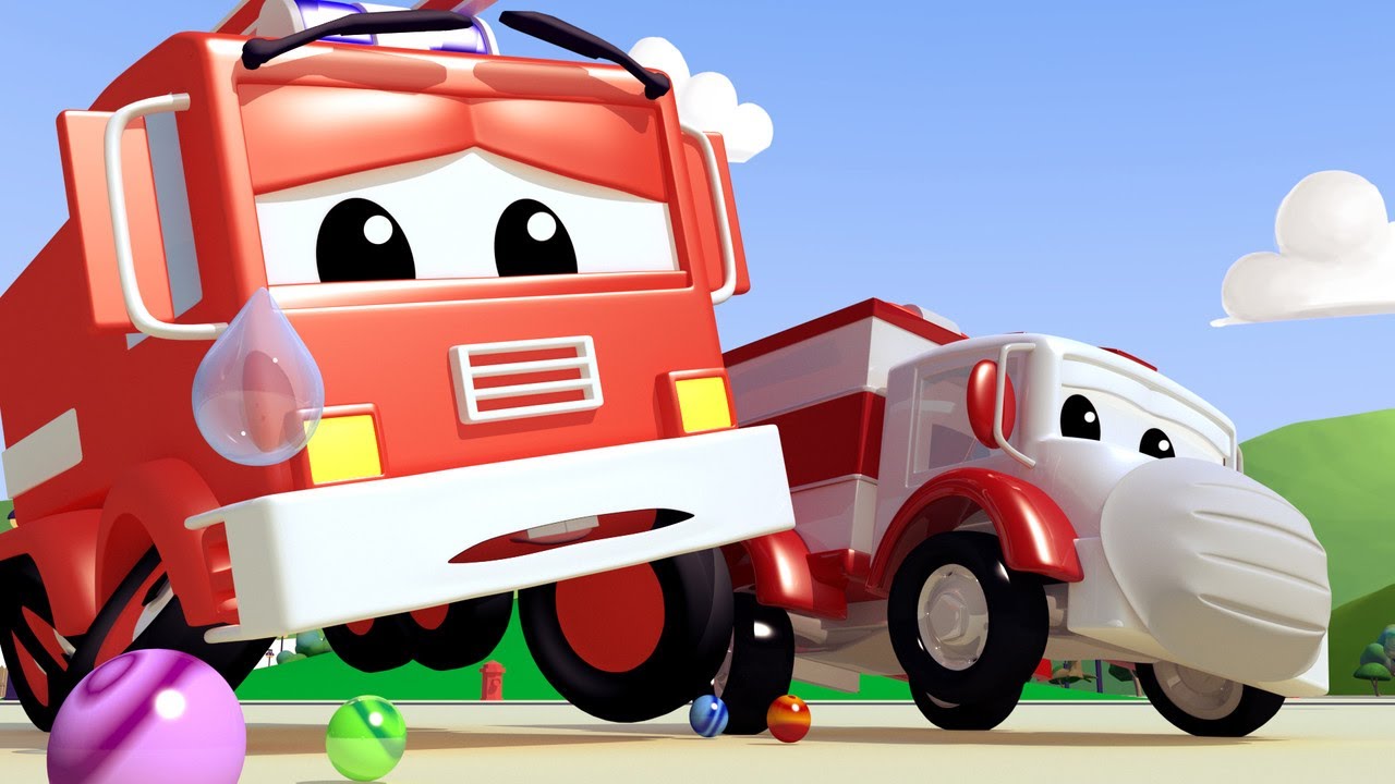 Vídeos de ambulância para crianças - Pequeno Franck come uma bolinha - Desenho animado de carros