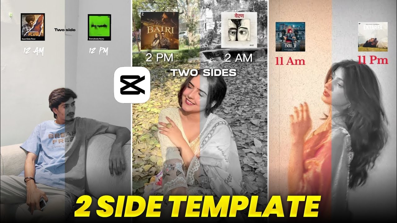 TRENDING 2 SIDE REELS EDITING | 2 SIDE CAPCUT TEMPLATE | TRENDING INSTAGRAM REELS EDITING TUTORIAL