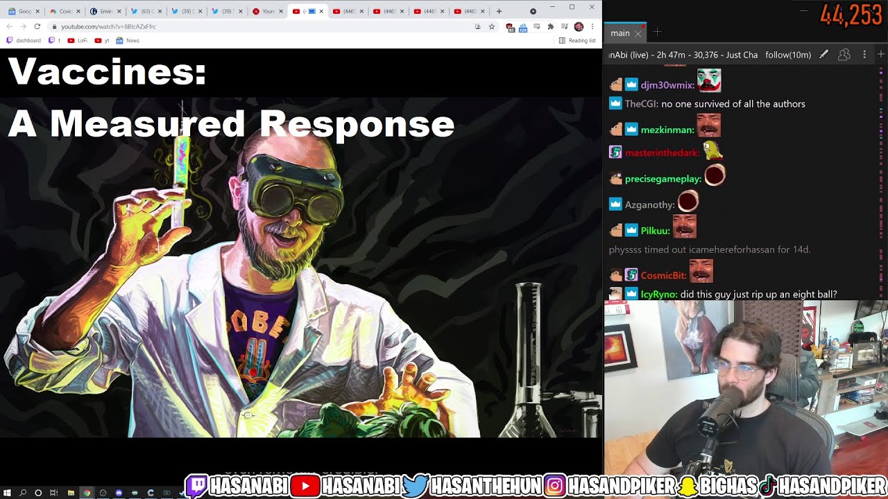 2/3 HasanAbi July 16, 2021 – Hasan Reacts to VACCINES: A Measured Response by Hbomberguy
