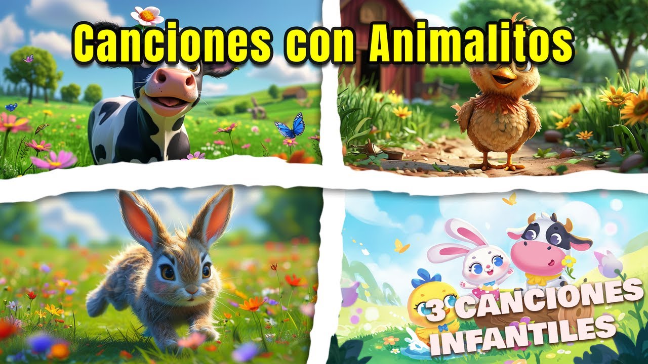 Canciones para Jugar y Aprender con Animalitos 🎶🧩 | Tres Canciones Infantiles Educativas
