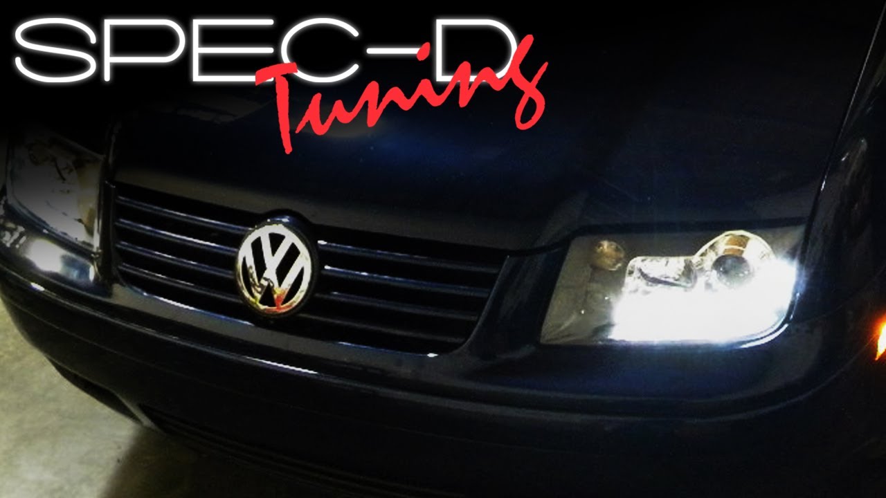 SPECDTUNING INSTALLATION VIDEO: 1999-2004 VW JETTA R8 PROJECTOR HEAD LIGHTS