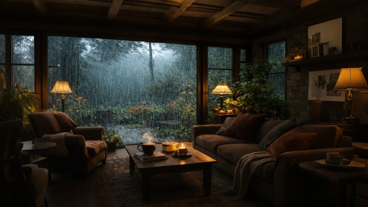 NO ADS 🔕Heavy Rain on Window | Cozy Room Ambience for Sleep, Study & Relax