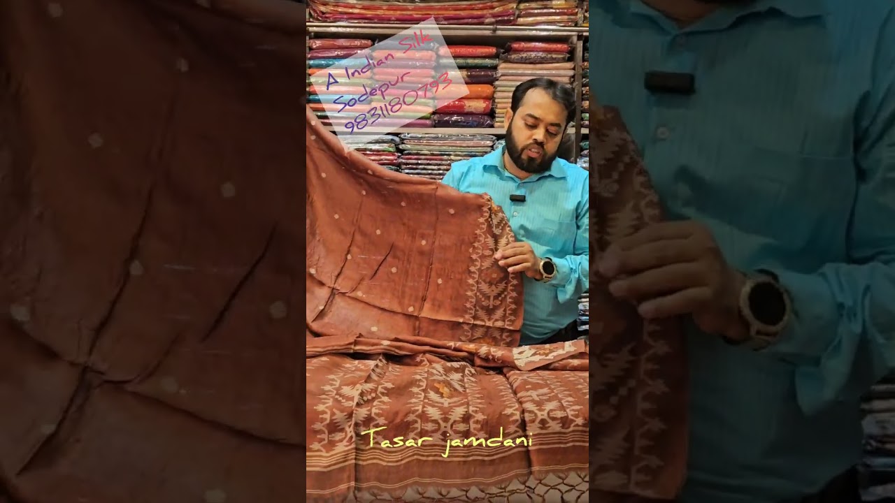 PURE TASAR JAMDANI SILK AVAILABLE WITH COLOR VARIANT THIS  PUJA COLLECTION 2025