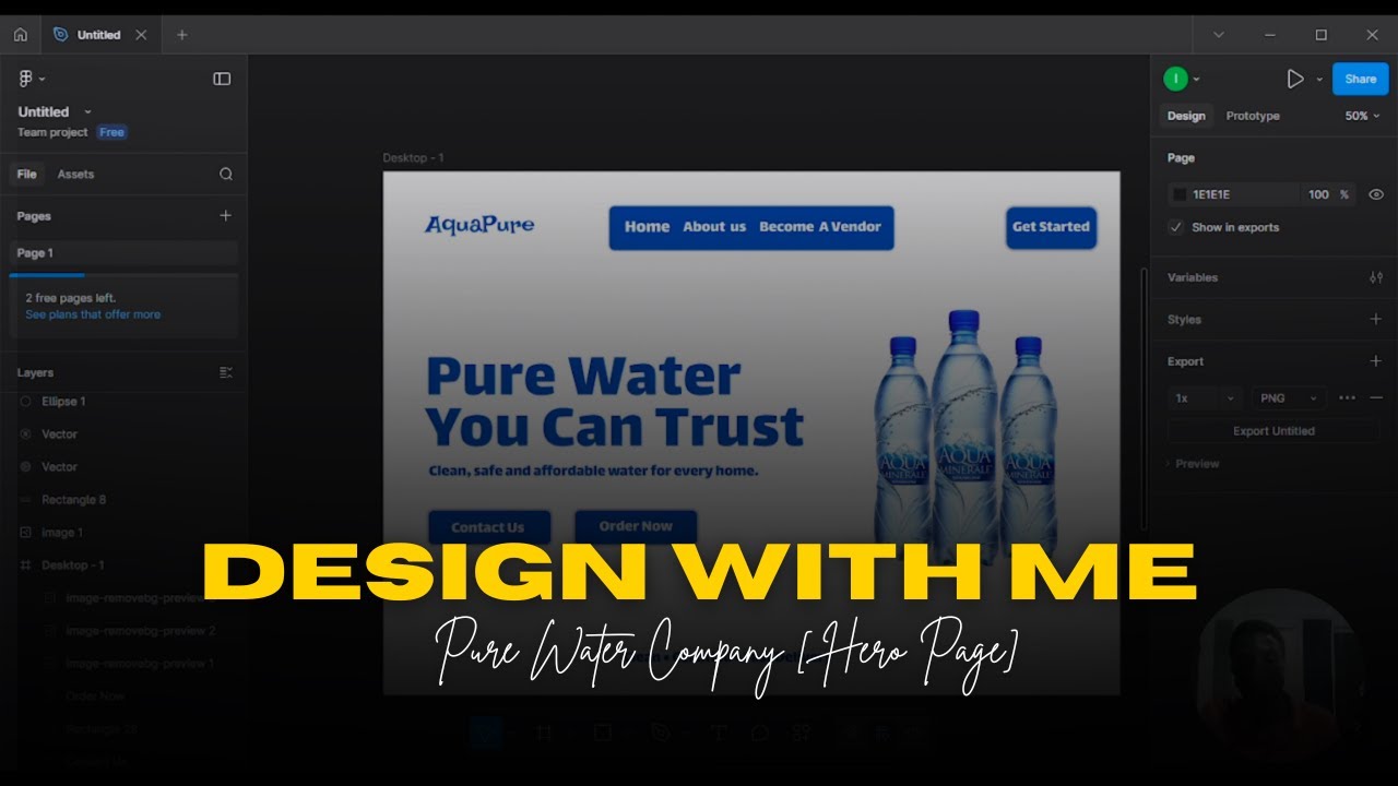 Pure Water Factory Website Hero Section (UI Design)